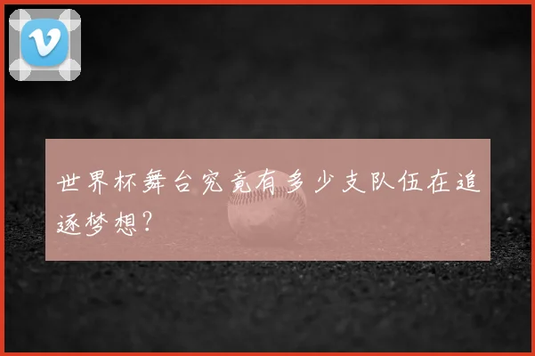 世界杯舞台究竟有多少支队伍在追逐梦想?